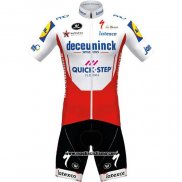 2020 Abbigliamento Ciclismo Deceuninck Quick Step Bianco Rosso Manica Corta e Salopette (2)